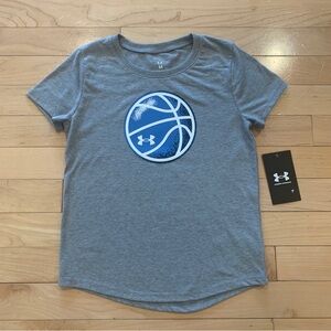 New Under Armour little girls size 6x short sleeve athletic shirt basketball